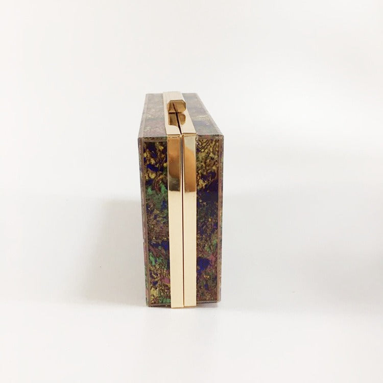 Women's New Fritillaria Pearl Acrylic Dinner Bag Fashion Wedding Handbag Crossbody Small Square Bag