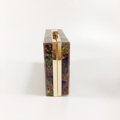 Women's New Fritillaria Pearl Acrylic Dinner Bag Fashion Wedding Handbag Crossbody Small Square Bag