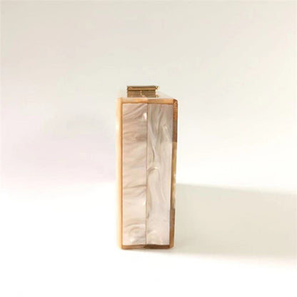 New Wallet Fashion Half Fold Striped Acrylic Dinner Bag Ladies Sequin Splicing Banquet Bag Shoulder Messenger Bag