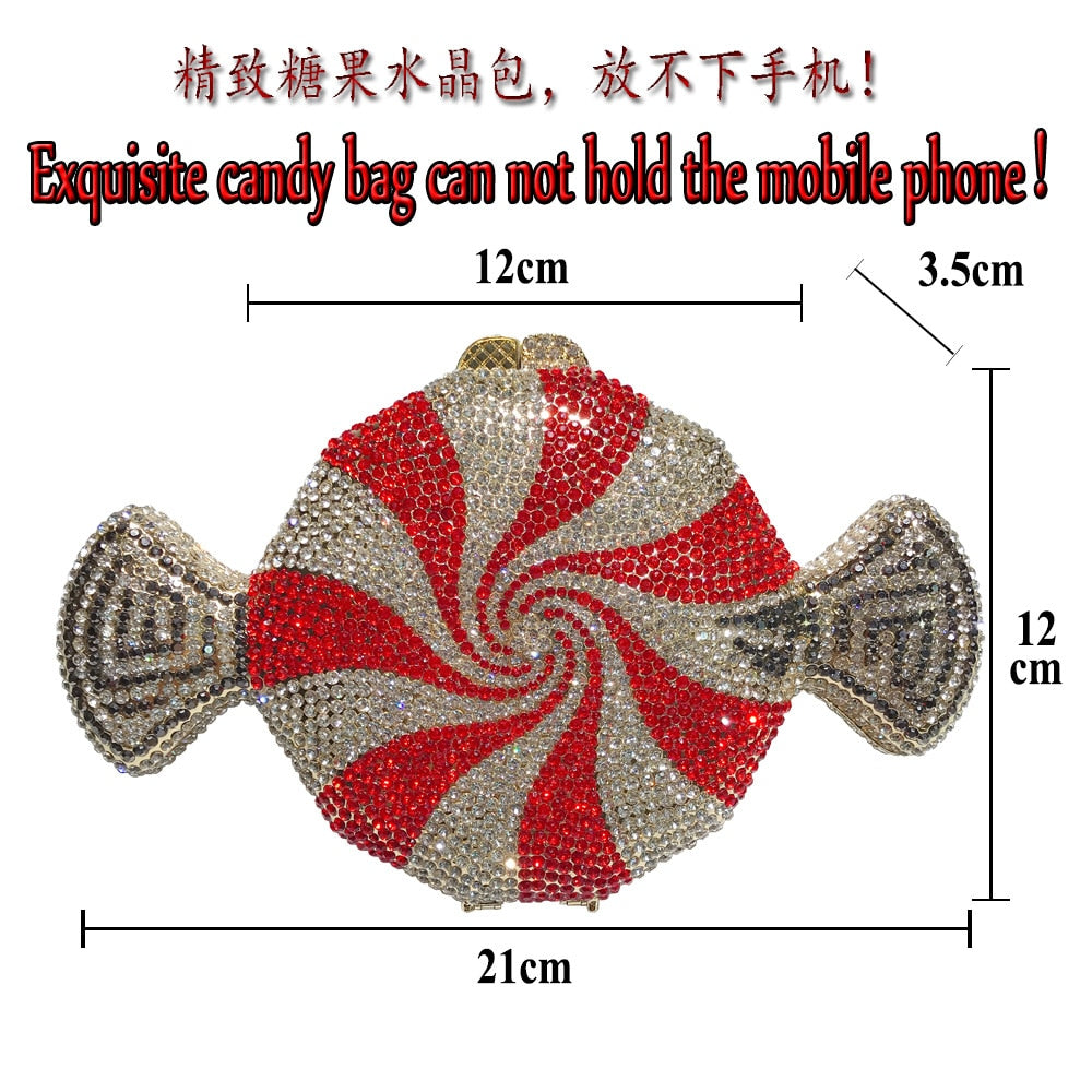 women evening party diamonds painting chain luxury clutches sweet sugar candy crystal purses wedding Bridal purses and hadbags
