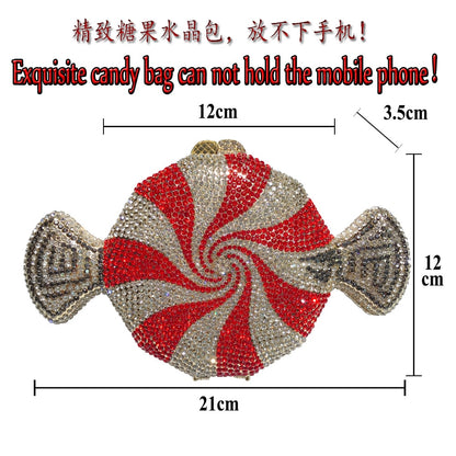 women evening party diamonds painting chain luxury clutches sweet sugar candy crystal purses wedding Bridal purses and hadbags