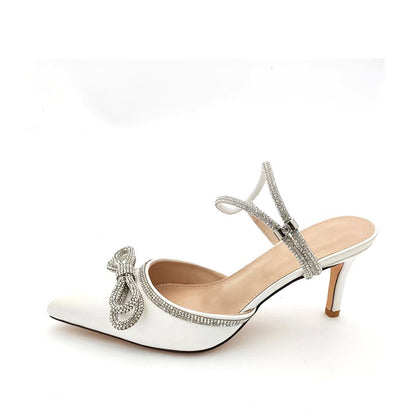 New High-Heeled Sandals Pointed Wine Glass Heel Rhinestone High-Heeled Shoes For Women