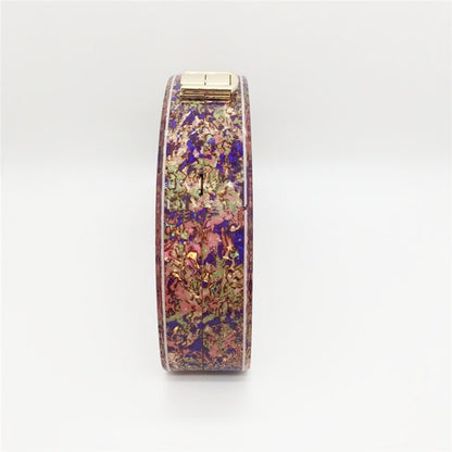 Ins Crescent D Shape Font Glitter Acrylic Dinner Bag Hold Bag Semi-Round Fashion Dress Hard Box Bag