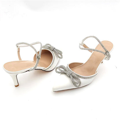 New High-Heeled Sandals Pointed Wine Glass Heel Rhinestone High-Heeled Shoes For Women