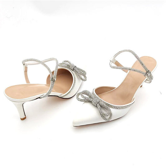 New High-Heeled Sandals Pointed Wine Glass Heel Rhinestone High-Heeled Shoes For Women
