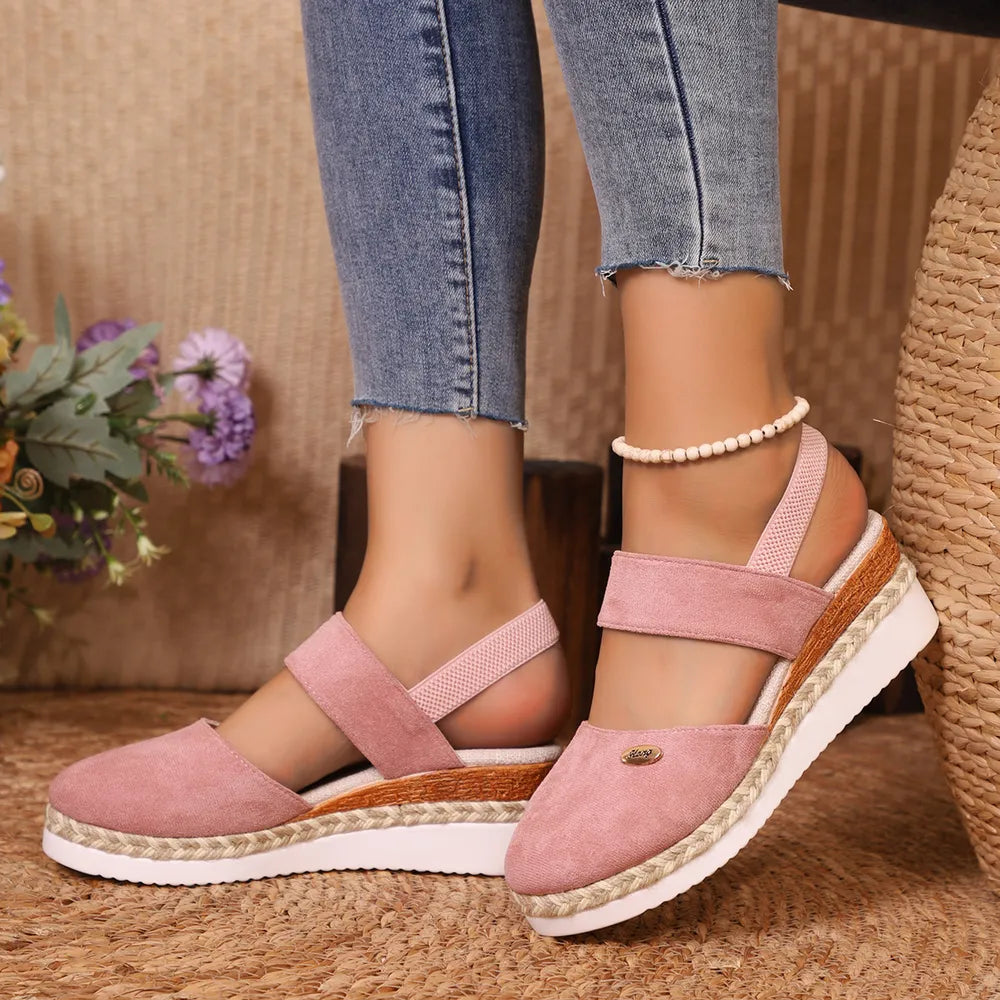 Round Toe Wedge Sandals
