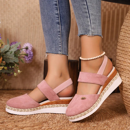 Round Toe Wedge Sandals