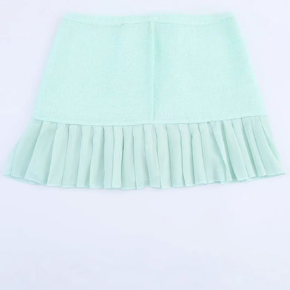 Round neck sleeveless ruffle blue dress for women.