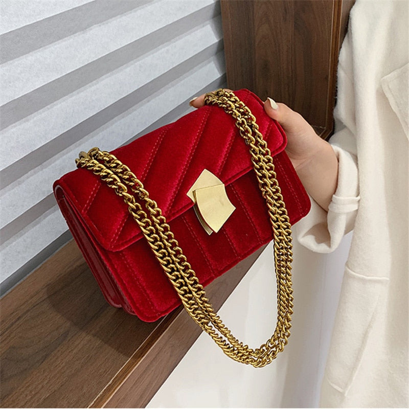 Luxury Handbags Women Bags Designer Shoulder Vintage Velvet Chain Evening Clutch Bag Messenger Crossbody Bags For Women