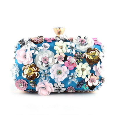 Flower Candy Color Women Evening Bags Wedding Party Event Clutch Diamonds Metal Rhinestones Handbags Beading Purse Diamonds Bag