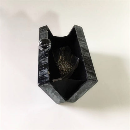 New Round Head Marble Grain Acrylic Dinner Bag Fashion Black Versatile Handbag Cross Body Box Bag