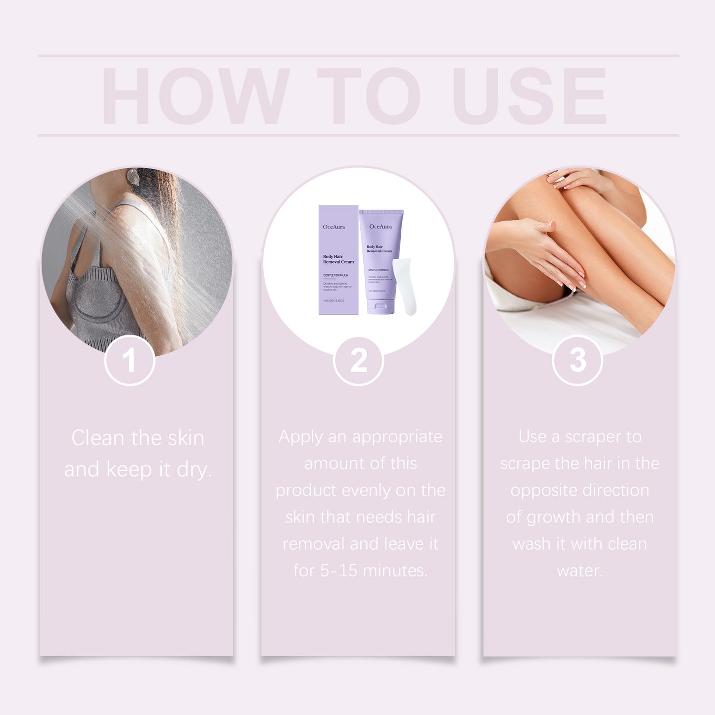 OceAura Body Hair Removal Cream, Gentle Body Hair Removal Hand Hair Leg Hair Cleansing Hair Removal Cream For Men And Women