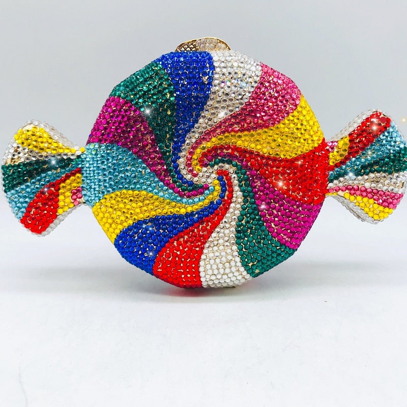 women evening party diamonds painting chain luxury clutches sweet sugar candy crystal purses wedding Bridal purses and hadbags