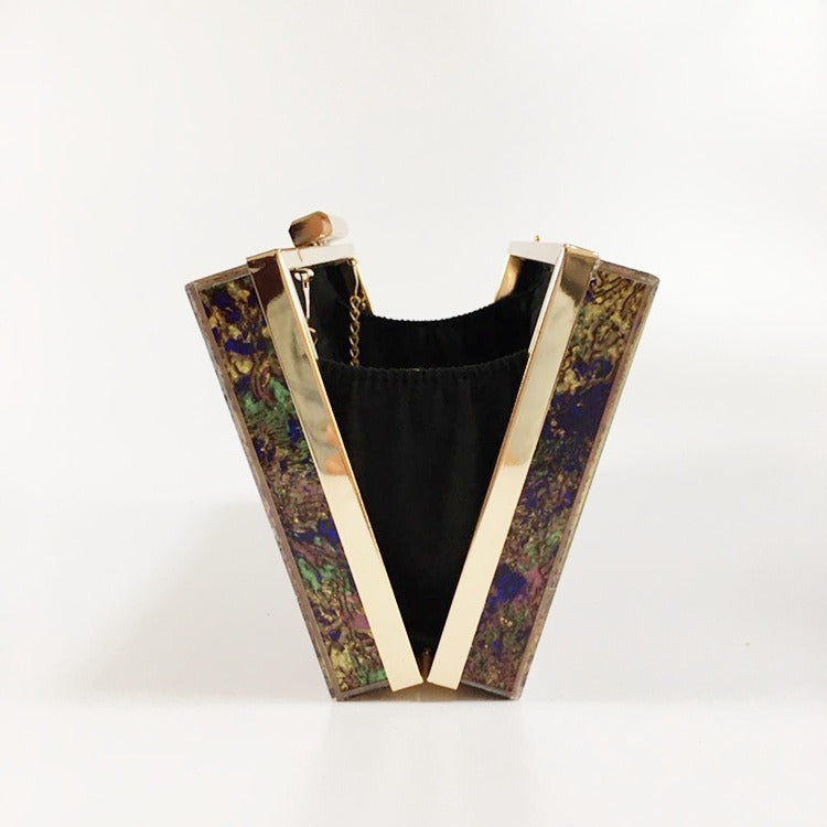 Women's New Fritillaria Pearl Acrylic Dinner Bag Fashion Wedding Handbag Crossbody Small Square Bag