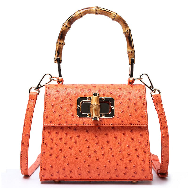 Buckle bag ostrich pattern single shoulder diagonal cross women's bag