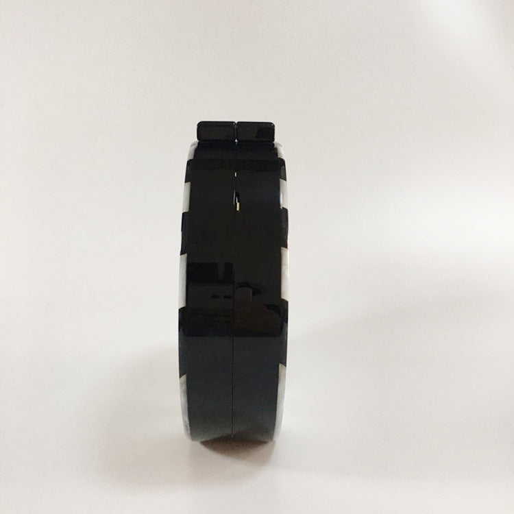 Women's Wallet Black and White Pearlescent Stitching Acrylic Clutch Fashion V-shaped Pattern Foreign Trade Dinner Bag Small Round Bag