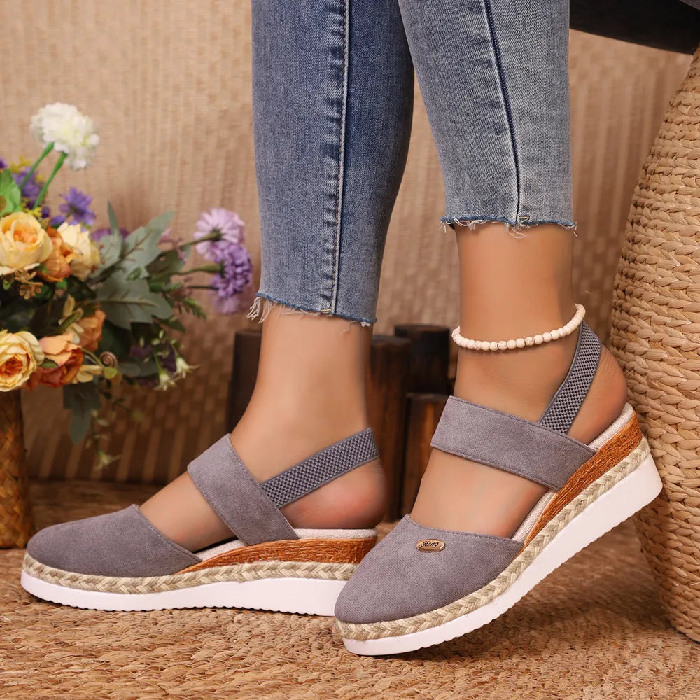 Round Toe Wedge Sandals