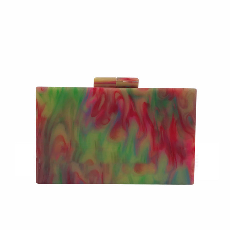 Mixed Color Marble Grain Acrylic Dinner Bag Fashion Dream Ink Painting Handbag Fashion Dress Bag