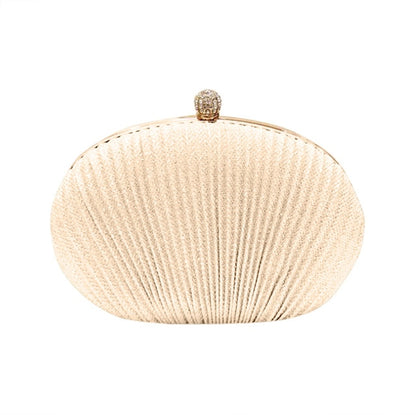 Women  Evening Bag Shell Simple Handbag Solid color Party Sparkly Clutch Pleated Handbag kadın Canta Sac Cuir Femme Bolso Mujer