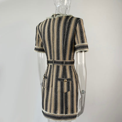 New High end Temperament Dress Sequins Sleeveless Dress Dress Woolen Cloth Hip Wrapped Dress for Women