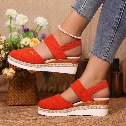 Round Toe Wedge Sandals