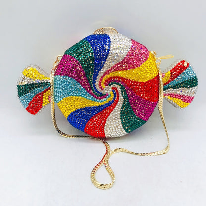women evening party diamonds painting chain luxury clutches sweet sugar candy crystal purses wedding Bridal purses and hadbags